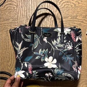 Kate Spade Black and Pink Floral Tote